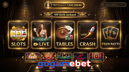 Main screen of Gogamebet casino page for PK players