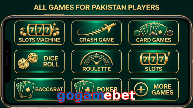 Main screen of Gogamebet games page for PK players