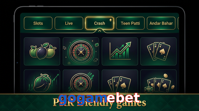 Game list for Gogamebet games section